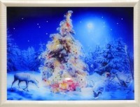 Картина Рождественский лес с кристаллами Swarovski (1765)
