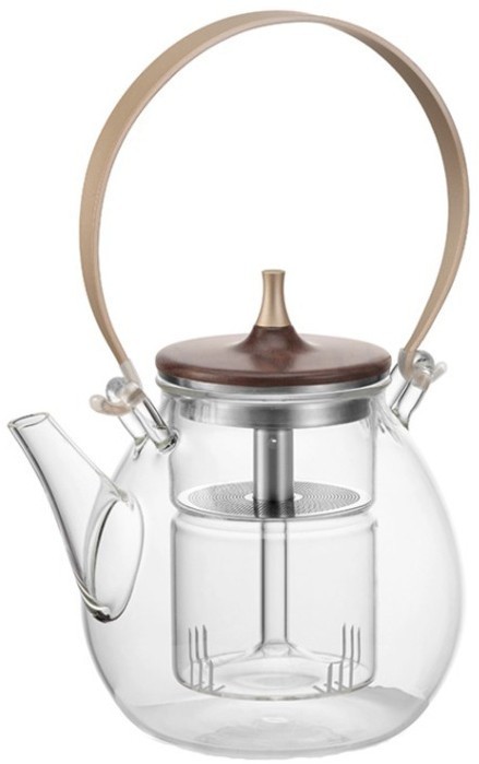 Чайник DZ'003B, Боросиликатное стекло, нержавеющая сталь, clear, SAMADOYO