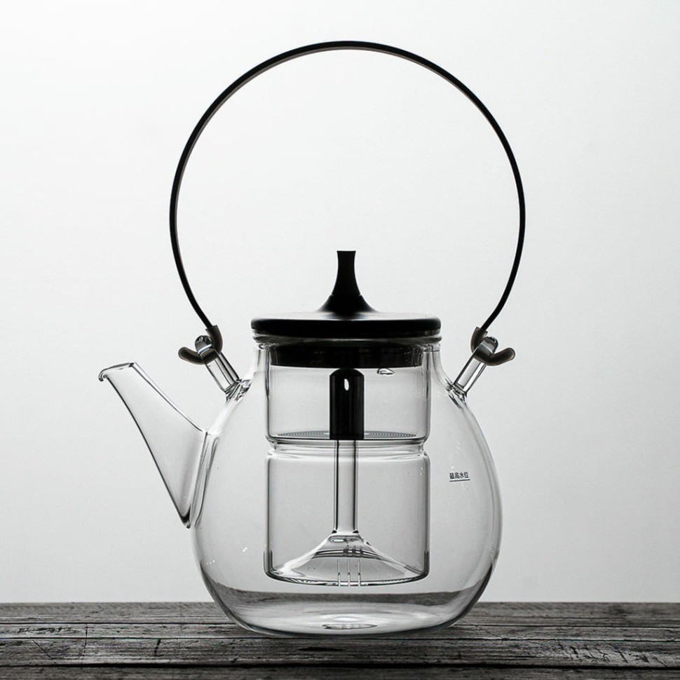 Чайник DZ'003B, Боросиликатное стекло, нержавеющая сталь, clear, SAMADOYO