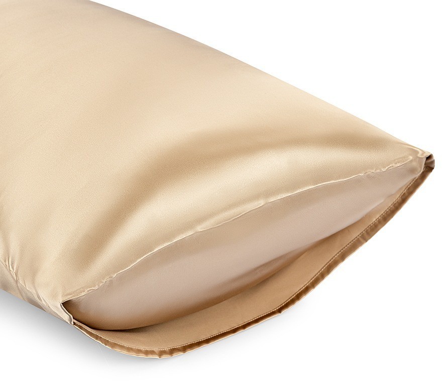 Наволочка из натурального шелка бежевого цвета из коллекции essential, 50х70 см (77832)