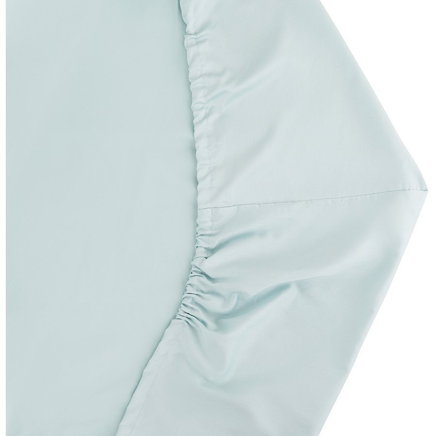 Простыня на резинке из сатина голубого цвета из коллекции essential, 180х200 см (70547)