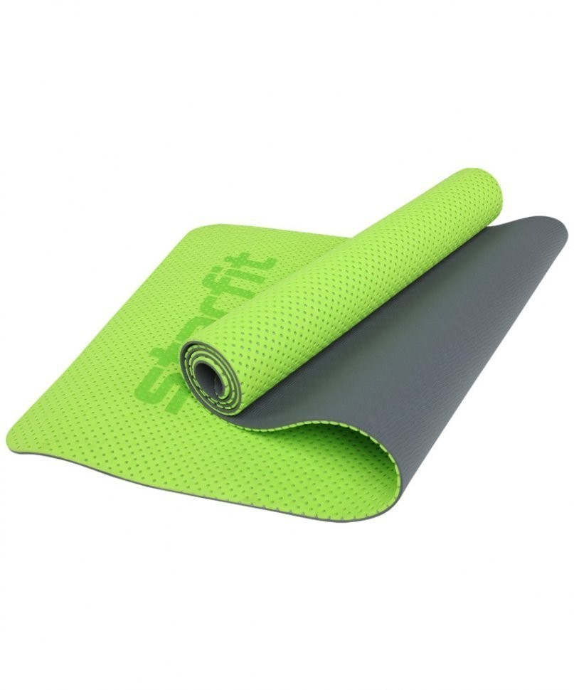 Коврик для фитнеса FM-202, TPE перфорированный, 173x61x0,6 см, ярко-зеленый (1041673)