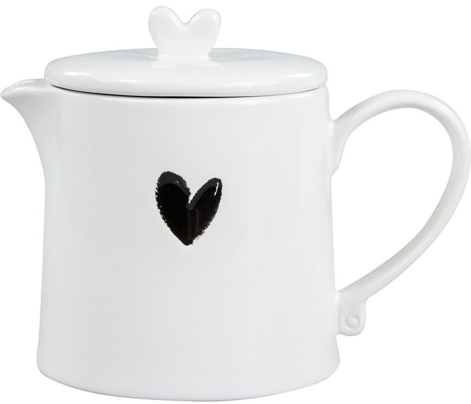 Bastion Collections Чайник заварочный White Нeart Black LI/TEAPOT HE 002BL