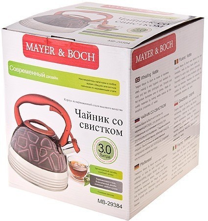 Чайник мет Mayer&Boch 3л пласт/руч со свист (29384)