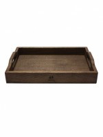 Поднос с ручками 42х30х6 см деревянный, дуб ДРБ-937/2