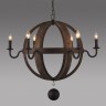 Люстра MD2002-6LRR-DAC, 93, металл, дерево, Rustic, ROOMERS FURNITURE