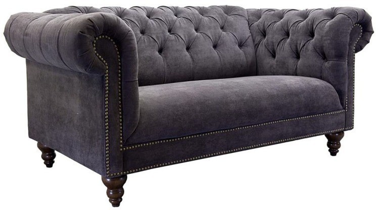 Диван двухместный велюр коричневый 170*90*72см (00001038)