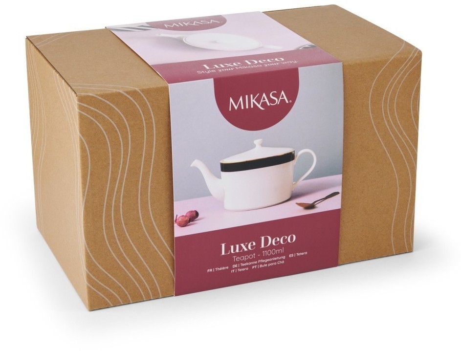 Чайник фарфоровый Mikasa Luxe Deco на 4 чашки, 1,1 л, белый MKLDTEAPOT