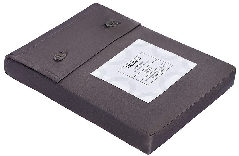 Простыня из премиального сатина темно-серого цвета из коллекции essential, 240х270 см (78480)