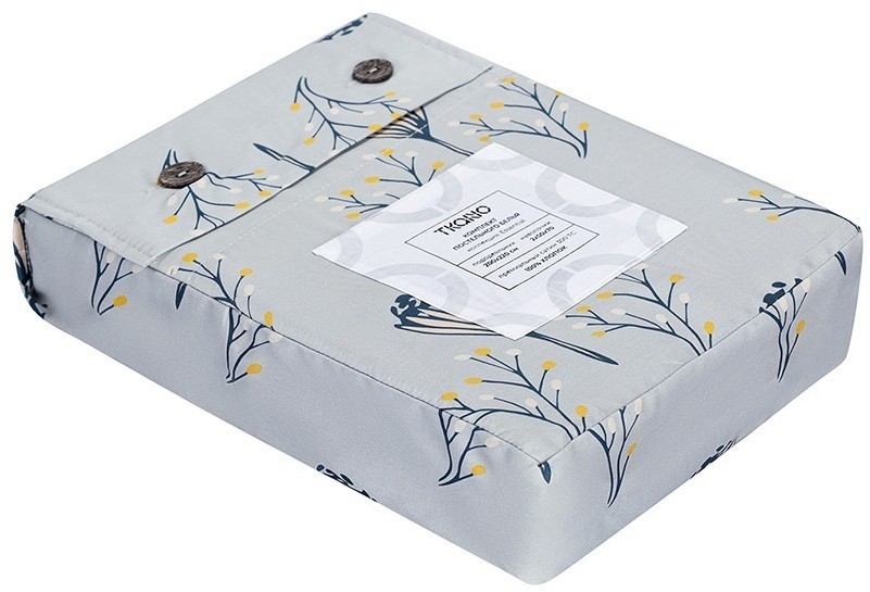 Комплект постельного белья "Полевые цветы" из премиального сатина из коллекции russian north, 200х220 см (78451)