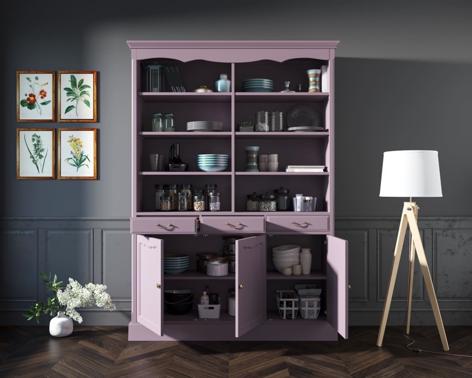 Двухсекционный шкаф Leontina Lavanda для посуды арт ST9330/3L-ET