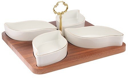 Менажница керамическая для сервировки 4 блюда LORAINE (90032-319)