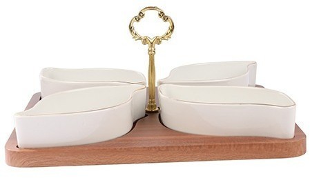 Менажница керамическая для сервировки 4 блюда LORAINE (90032-319)