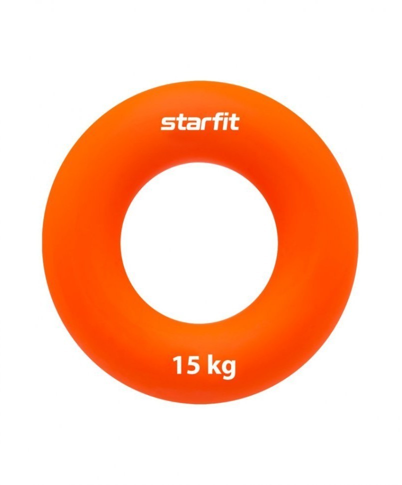 Эспандер кистевой ES-403 "Кольцо", диаметр 7 см, 15 кг, силикогель, оранжевый (1121035)