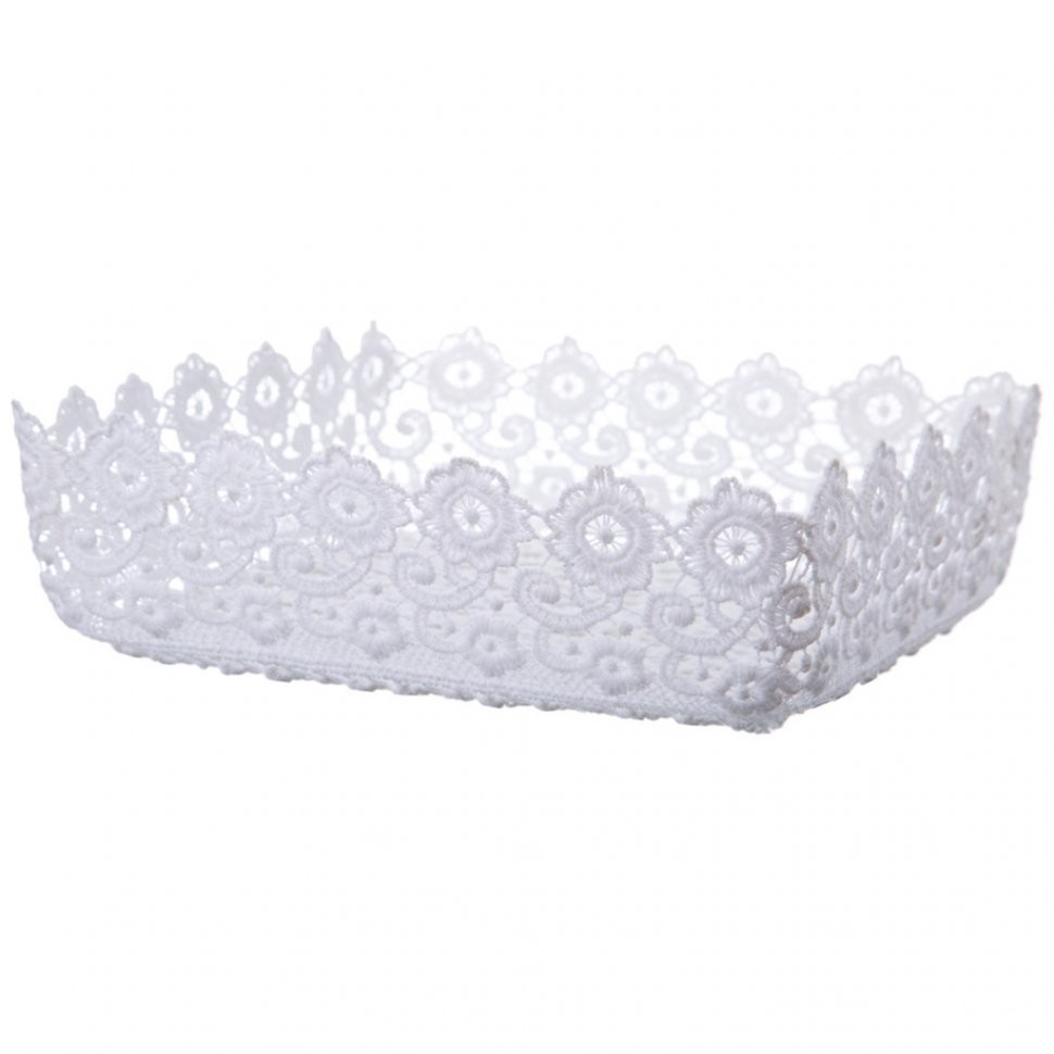 Корзинка белая 20*20 см,высота=5 см без упаковки Lefard (120-112)