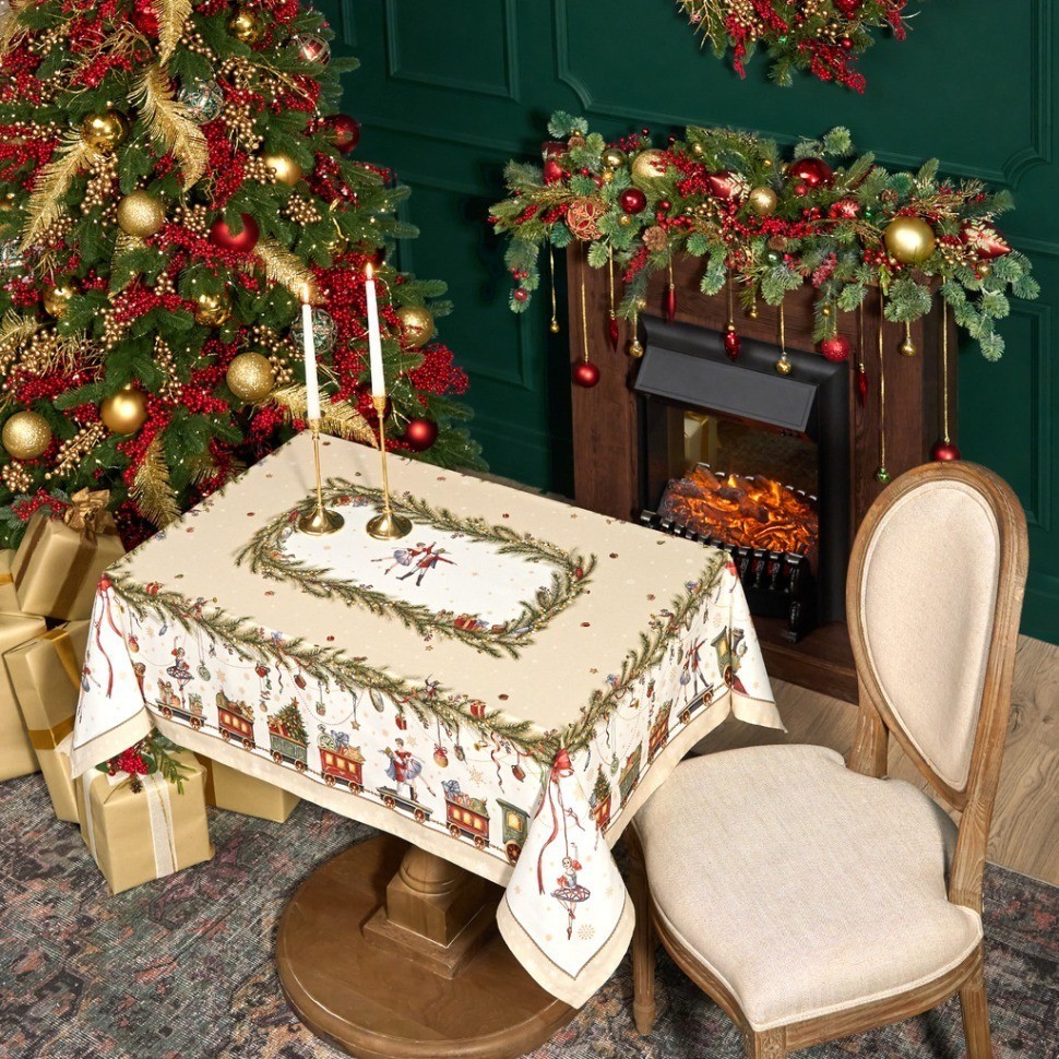 Скатерть "щелкунчик" 110х140см ,бежевый ,100% хлопок,твил Lefard (850-757-20)