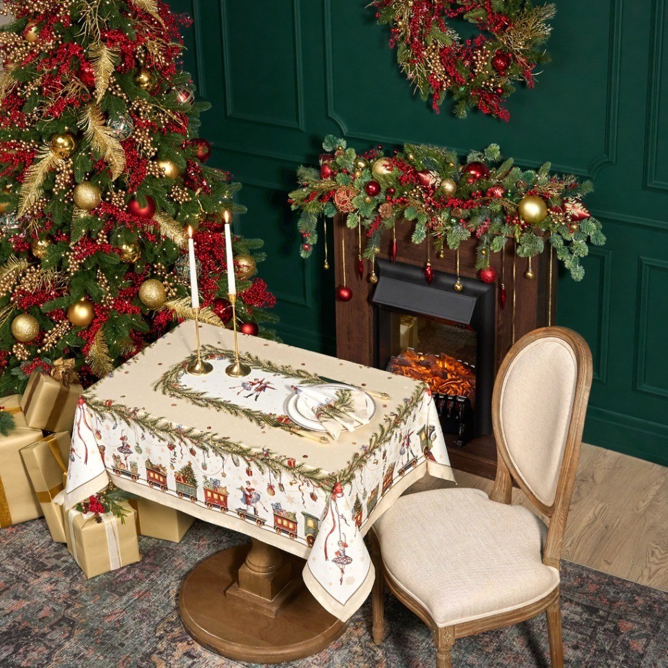 Скатерть "щелкунчик" 110х140см ,бежевый ,100% хлопок,твил Lefard (850-757-20)