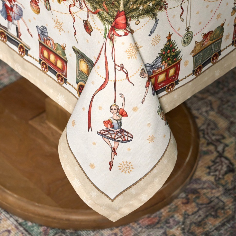 Скатерть "щелкунчик" 110х140см ,бежевый ,100% хлопок,твил Lefard (850-757-20)