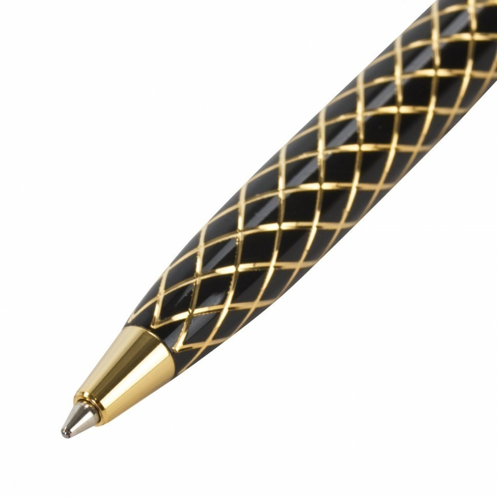 Ручка подарочная шариковая Galant Klondike корпус черный с золотистым синяя 141357 (91998)