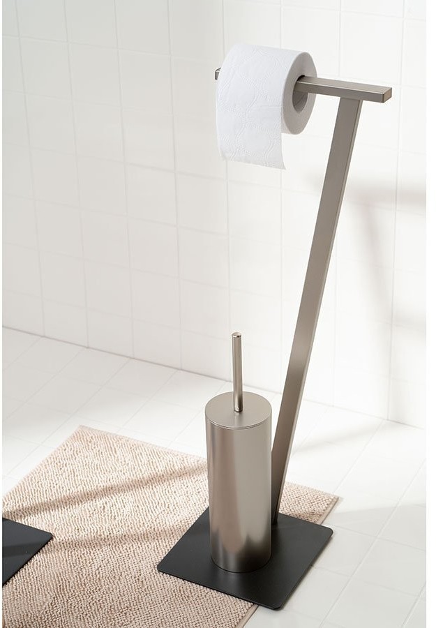 Держатель для туалетной бумаги с ершиком stan, 71 см, никель (73274)