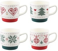 Набор из четырех кружек knitted tale из коллекции new year essential, 380 мл (79246)