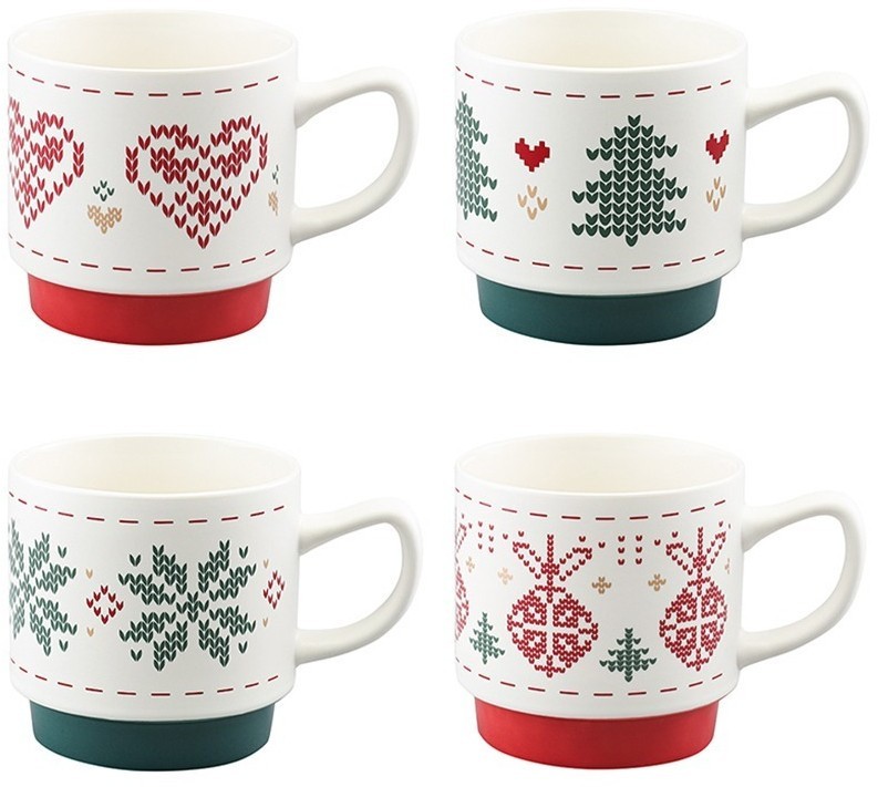 Набор из четырех кружек knitted tale из коллекции new year essential, 380 мл (79246)