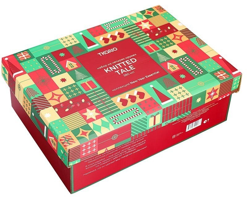 Набор из четырех кружек knitted tale из коллекции new year essential, 380 мл (79246)