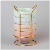 Набор салатников lefard &quot;good morning&quot; на металл. подставке 4 шт. 11.5*6 см 330 мл микс цветов (42-534)