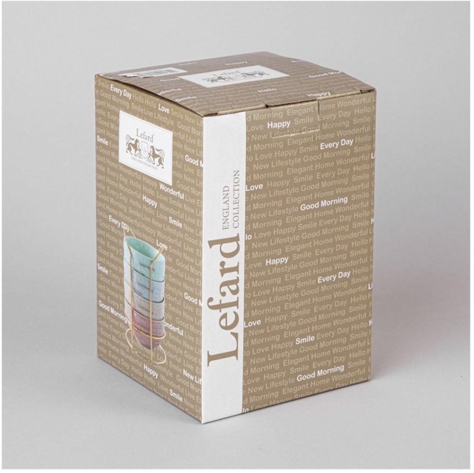 Набор салатников lefard "good morning" на металл. подставке 4 шт. 11.5*6 см 330 мл микс цветов (42-534)