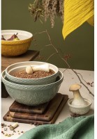 Миска серо-мятного цвета с рельефным узором Ягоды Тайги из коллекции russian north, 1,5 л (74998)