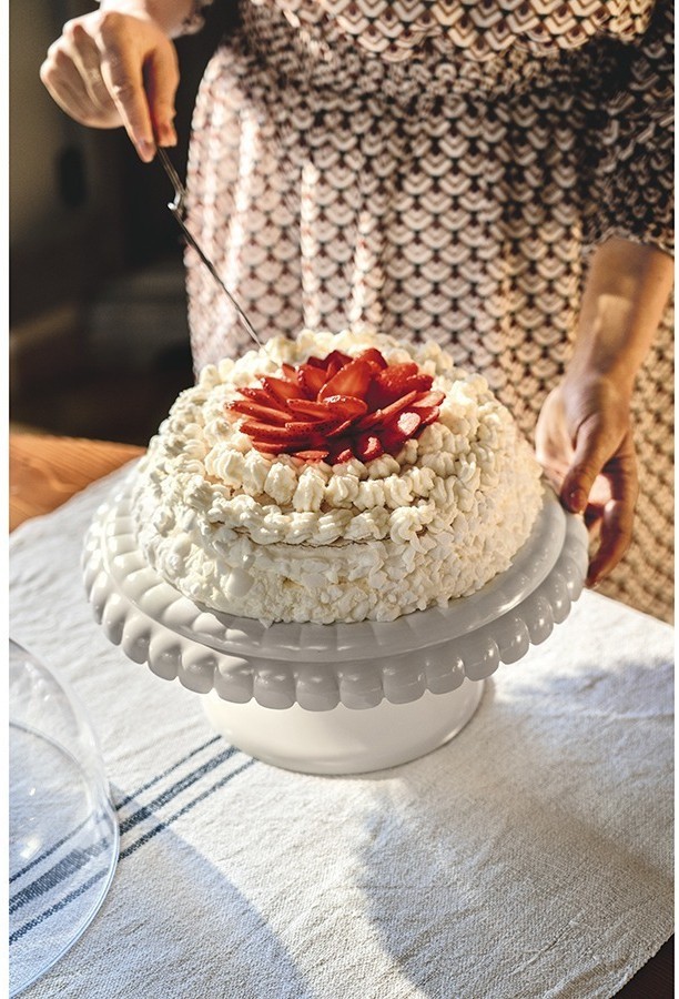 Блюдо для торта с крышкой tiffany, D30 см, зеленое (75593)