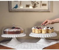 Блюдо для торта с крышкой tiffany, D30 см, зеленое (75593)