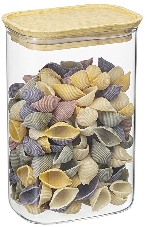 Банка для хранения прямоугольная glass bamboo, 1,3 л (77505)