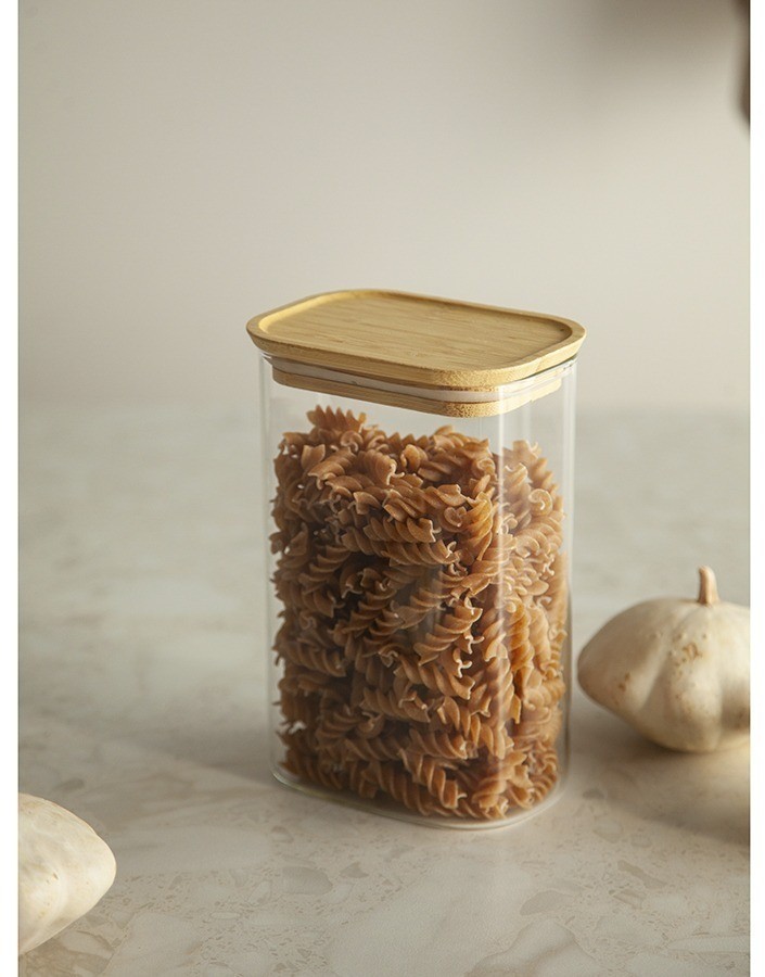 Банка для хранения прямоугольная glass bamboo, 1,3 л (77505)