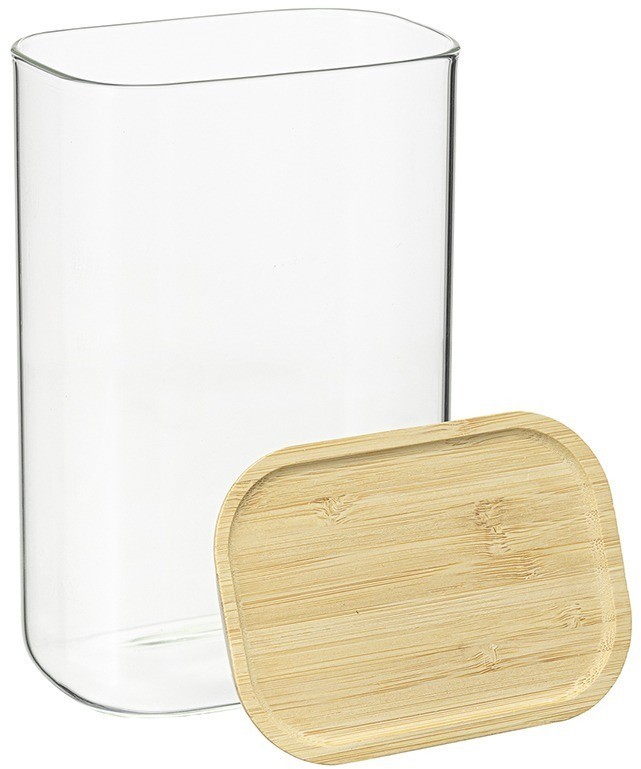 Банка для хранения прямоугольная glass bamboo, 1,3 л (77505)