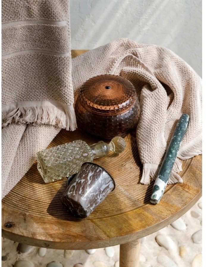 Полотенце для рук с бахромой бежевого цвета essential, 50х90 см (63354)