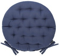 Подушка на стул круглая из хлопка темно-синего цвета из коллекции essential, 35 см (77455)
