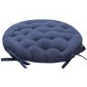 Подушка на стул круглая из хлопка темно-синего цвета из коллекции essential, 35 см (77455)