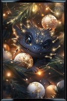 Картина Новогодний Дракоша 2024 с кристаллами Swarovski (3050)