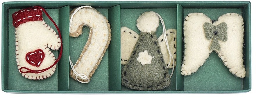 Набор елочных украшений из фетра felts mood из коллекции new year essential, 4 шт. (76753)