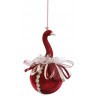 Подвеска лебедь 10*10*20 см темно-красная (83980)