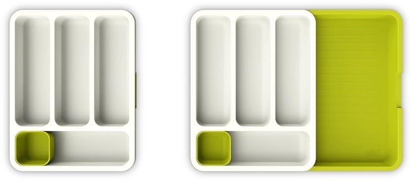 Органайзер для столовых приборов раздвижной drawerstore™, бело-зеленый (38892)