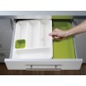 Органайзер для столовых приборов раздвижной drawerstore™, бело-зеленый (38892)