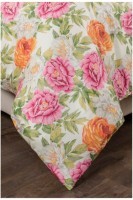 Кпб 2-х спальный &quot;пионы&quot; пододеяльник 175*215 -1шт., простыня (цвет св.желтый) 220*250  -1шт., навол SANTALINO (984-016)