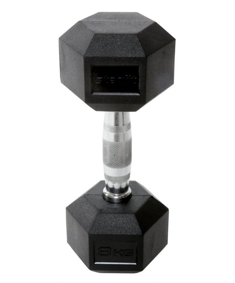 Гантель гексагональная DB-301 8 кг, обрезиненная, черный (1484595)