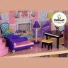 Деревянный кукольный домик "Особняк мечты", с мебелью 13 предметов в наборе, для кукол 30 см (65082_KE)