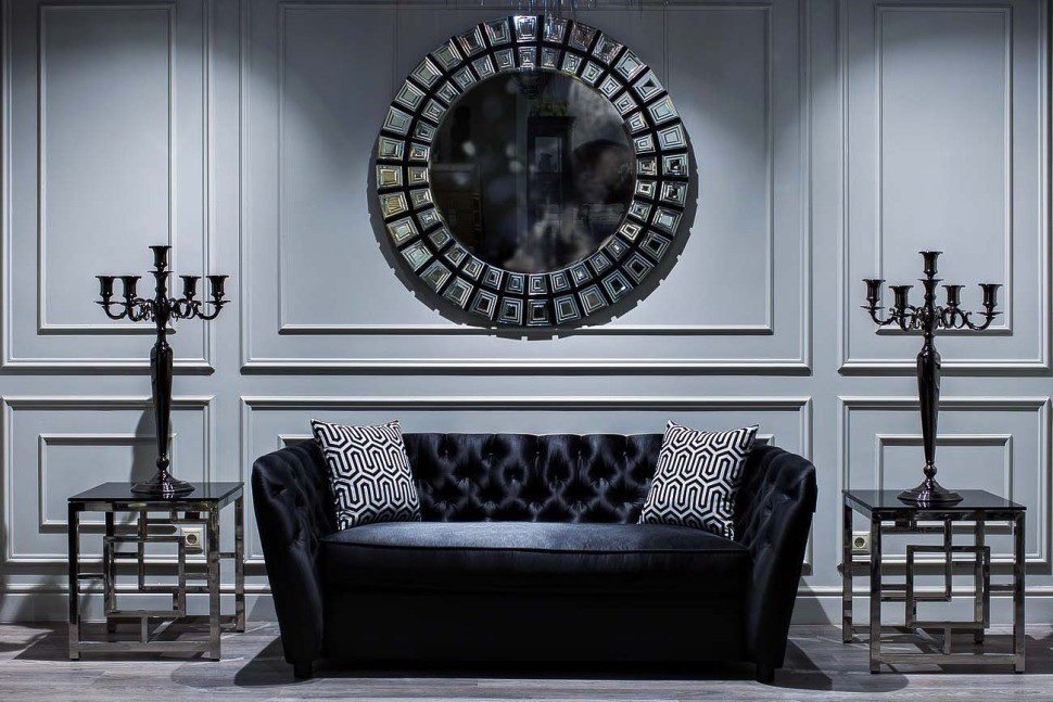 Стол журнальный черное стекло/хром 53*50*50см (00003049)