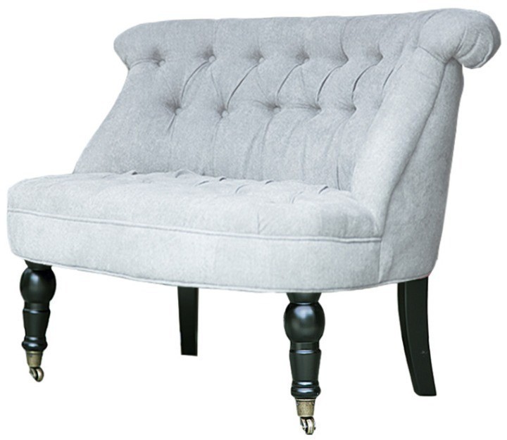 Пуф Камден NSCC-2008B-40/SUPER-21, каркас дуб, обивка лен, фурнитура бронза, grey, ROOMERS FURNITURE