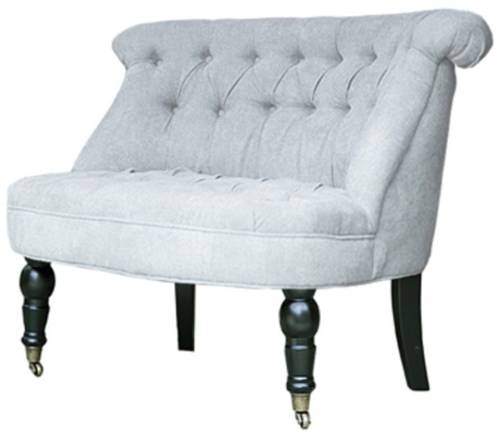 Пуф Камден NSCC-2008B-40/SUPER-21, каркас дуб, обивка лен, фурнитура бронза, grey, ROOMERS FURNITURE