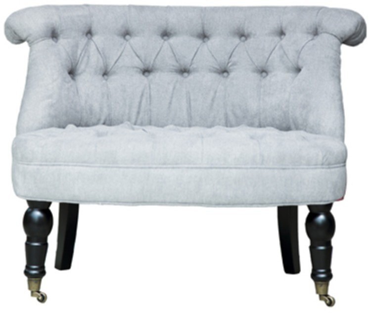 Пуф Камден NSCC-2008B-40/SUPER-21, каркас дуб, обивка лен, фурнитура бронза, grey, ROOMERS FURNITURE